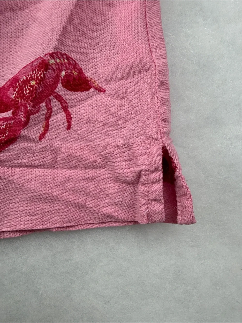 Pink Lobster Linen Viscous Print Button-Down Shirt SzXL - Picture 4 of 12